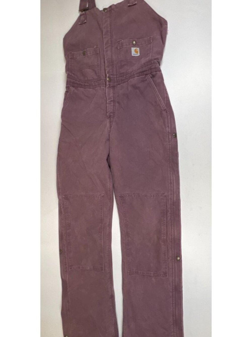Carhartt Women’s WR027 DPM 8 x 34 Quilted Lined Duck Bib Overalls Plum Purple